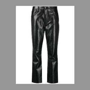 Citizens of Humanity Jolene Straight Leg Recycled Black Leather Pants, size 26